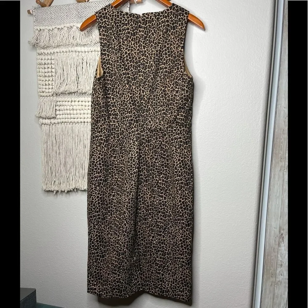 J. Crew Leopard Sleeveless Midi Dress
